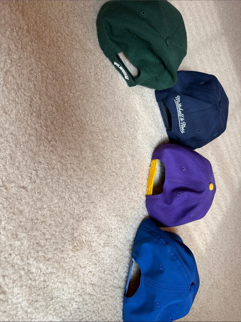 Assorted Youth NBA Team Snapback Hats - Bucks, Grizzlies, Lakers, Curry